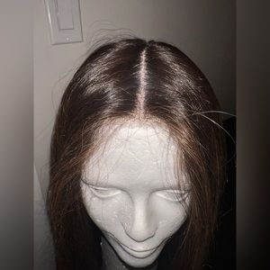 European Custom Dark Brown Wig , about 22” long